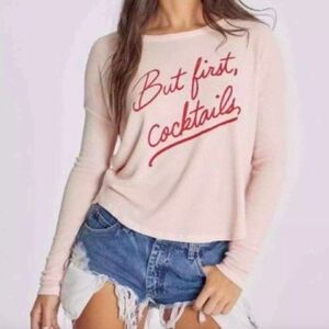 Wildfox But First, Cocktails Pullover Sweatshirt